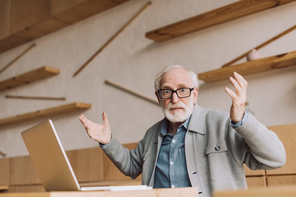 Man planning for retirement living