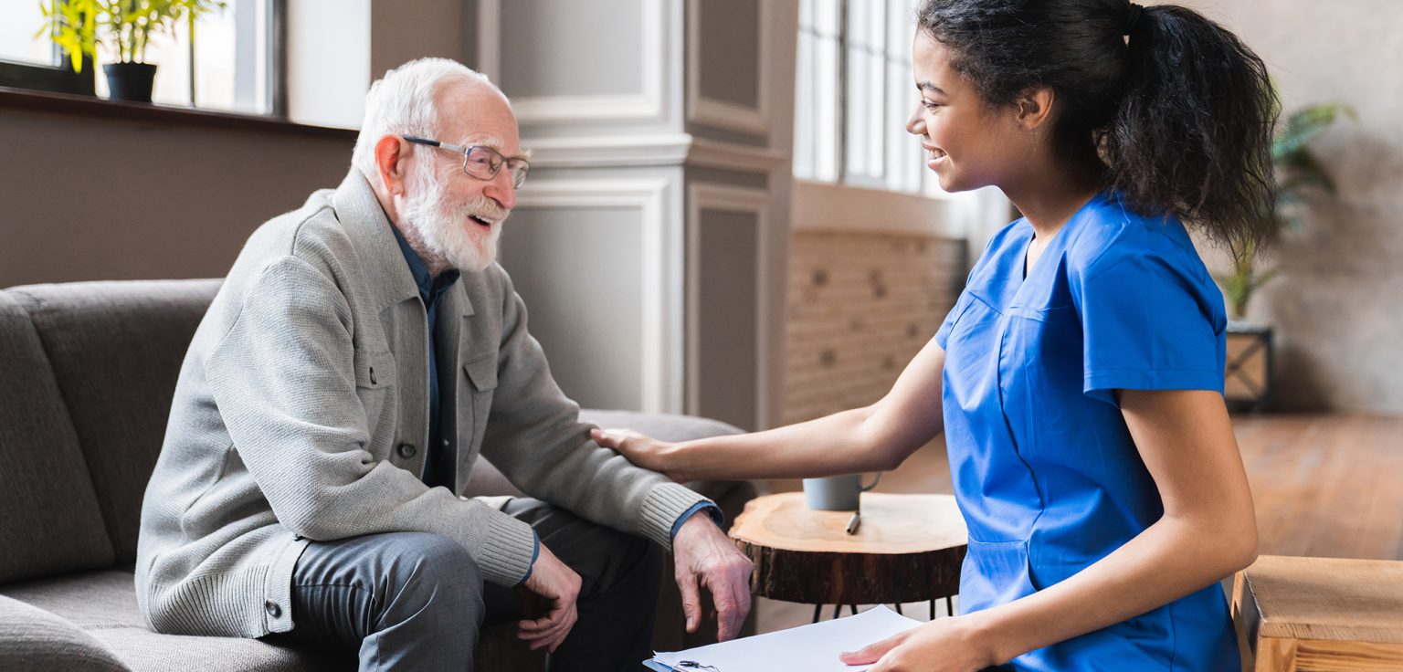 A nurse providing information on lifestyle options.